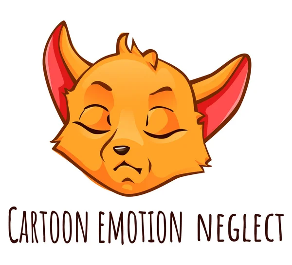 Emoção de desenho animado de raposa - negligência — Vetor de Stock