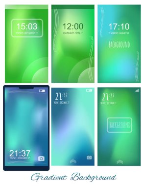 Degrade yeşil ve mavi kafes arka plan seti ekran, duvar