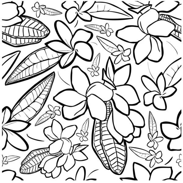 Plumeria Tropikal Çiçeğinin Hatları Kusursuz — Stok Vektör
