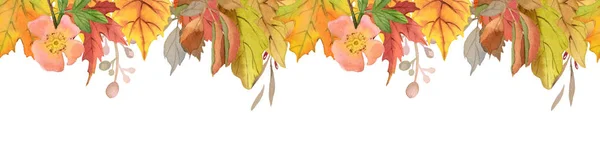watercolor autumn (fall) seamless border