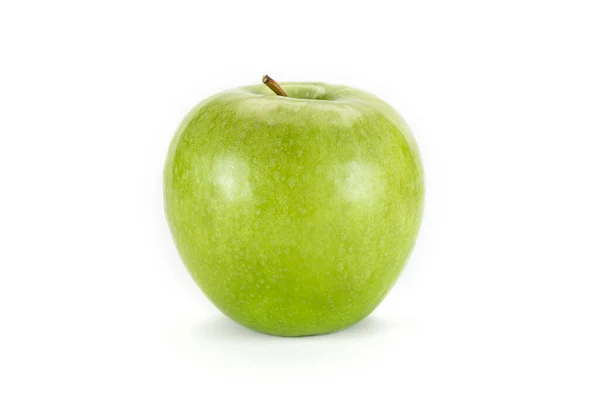 Φρέσκο Ενιαίο Πράσινο Μήλο Απομονωμένο Λευκό Φόντο — Φωτογραφία Αρχείου