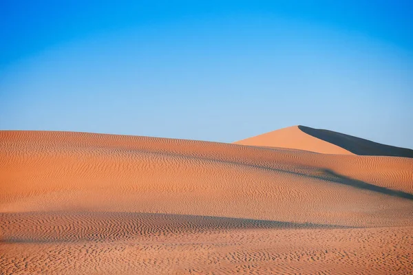 Paisagem Dunas Areia Exótica Vazia Deserto Wathba Sob Luz Noite — Fotografia de Stock