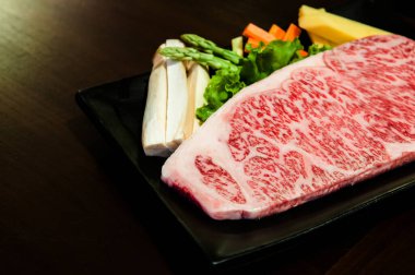 Piece of Wagyu beef striploin steak
