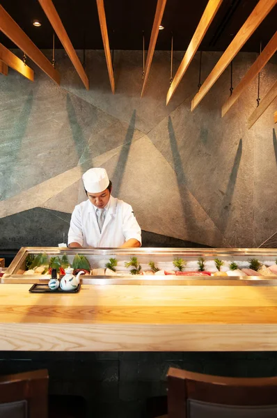 Jun 2013 Bangkok Thailand Modern Vibrant Japanese Sushi Bar Interior — Stock Photo, Image