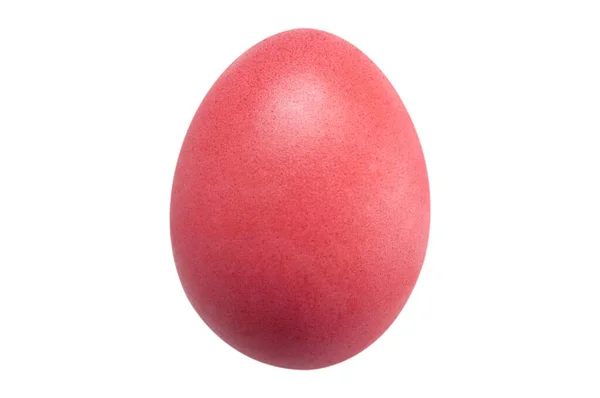 Isolated Beautiful Perfect Shape Organic Violet Red Easter Egg White — Stock Photo, Image