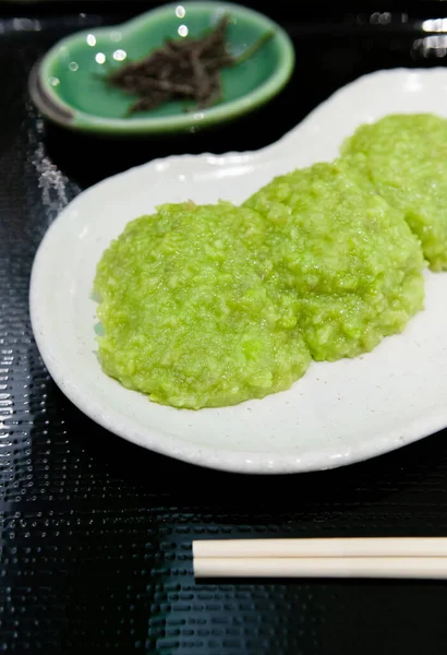 Zunda Mochi Mochi Avec Pâte Soja Verte Servie Avec Des — Photo