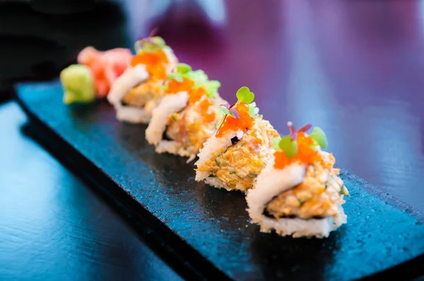 Crab Maki Roll Sushi Japonez Maki Roll — Fotografie, imagine de stoc