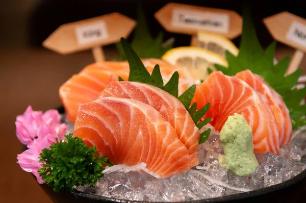 Premium Japanse Zalm Sashimi King Zalm Tasmaanse Zalm Noorse Zalm — Stockfoto