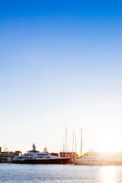 Céu Pôr Sol Habour Calçadão Marina Valencia Perto Playa Las — Fotografia de Stock