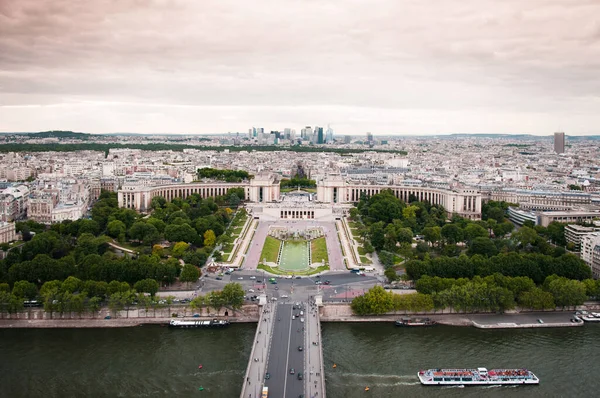 Luchtfoto Van Seine Place Trocadero Defense Vanaf Eiffeltoren Parijs Frankrijk — Stockfoto