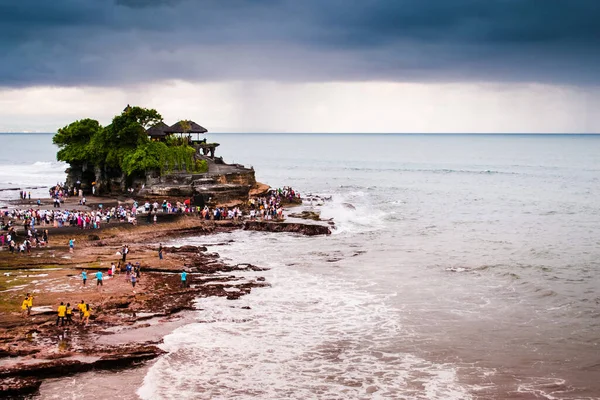 Tanah Lot Temple, Uluwatu, Bali, and ocean scape before storm