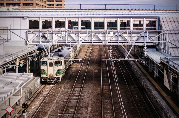 Akita Giappone Ottobre 2014 Treni Locali Alla Stazione Akita Gestito — Foto Stock