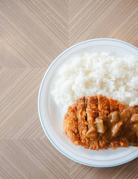 Tonkatsu Schweineschnitzel Katsu Kere Reis Japanisches Berühmtes Gericht — Stockfoto
