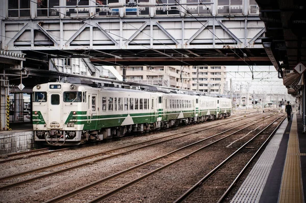 Akita Japão Outubro 2014 Trens Locais Estação Akita Operado Pela — Fotografia de Stock