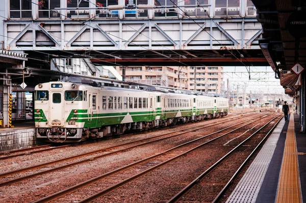 Akita Japan Ekim 2014 Akita Istasyonundaki Yerel Trenler Doğu Japonya — Stok fotoğraf