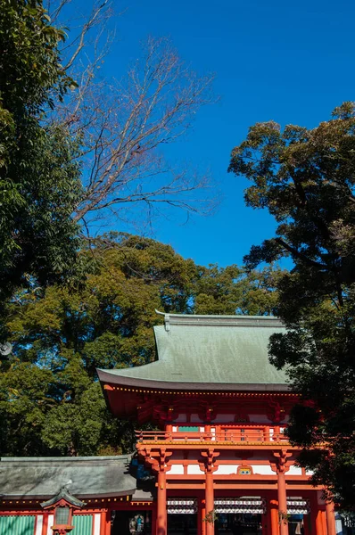 Dec 2012 Omiya Saitama Japan Krásná Červená Vstupní Brána Svatyně — Stock fotografie