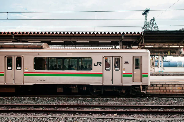 Dic 2018 Koriyama Japón Parada Tren Cercanías Estación Koriyama Con — Foto de Stock
