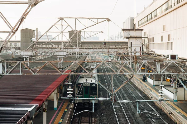 Dec 2018 Koriyama Japan Pendeltågsstopp Vid Koriyama Station Flygfoto Bild — Stockfoto