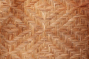 Kahverengi eski vintgae örülmüş bambu rattan örülmüş Asyalı stili arkaplan dokusu duvar kağıdı