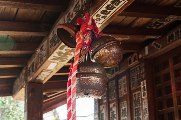 Grudzień 2018 Aizu Wakamatsu Japan Stary Zardzewiały Zabytkowy Japoński Dzwonek — Zdjęcie stockowe