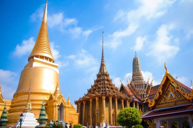 Wat Phra Keaw 'ın dışı, Büyük Saray, Bangkok Tayland.