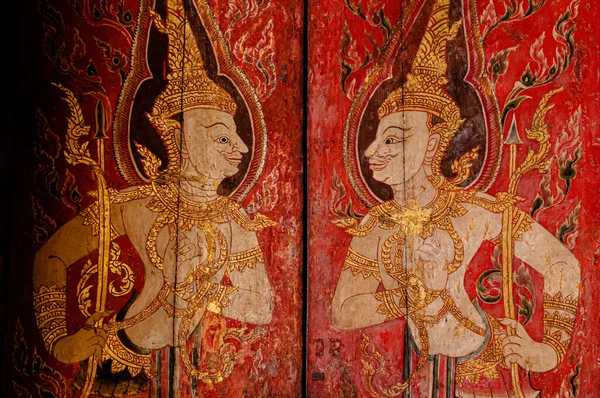 Oct 2019 Bangkok Thaïlande Thaïlande Ancienne Peinture Murale Anges Vintage — Photo