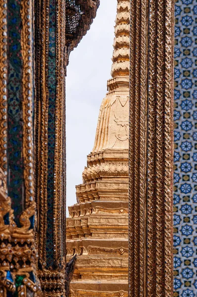 Belle Pagode Historique Dorée Élégante Bangkok Grand Palais Bâtiment Wat — Photo