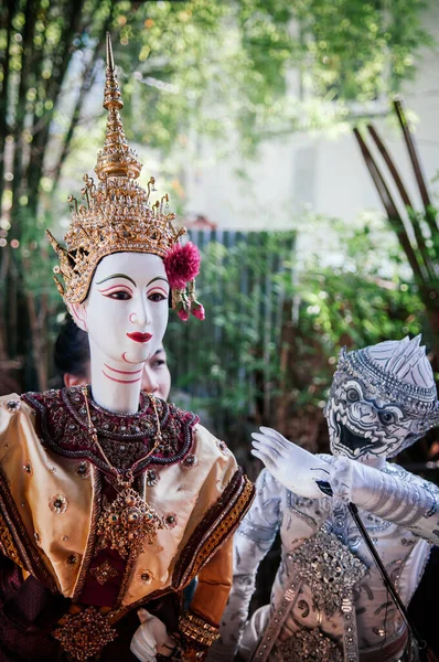 Apr 2013 Bangkok Thailand Traditional Thai Puppet Doll Elegant Costume — Stock Photo, Image