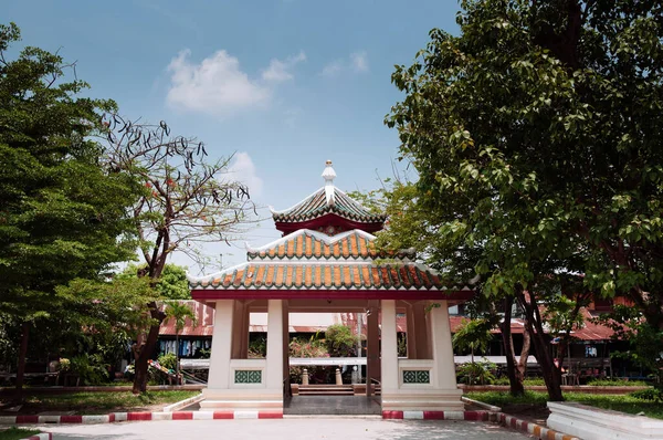Павильон Китайского Стиля Храме Ват Ратчаороцарам Бангкок Королевский Храм Районе — стоковое фото