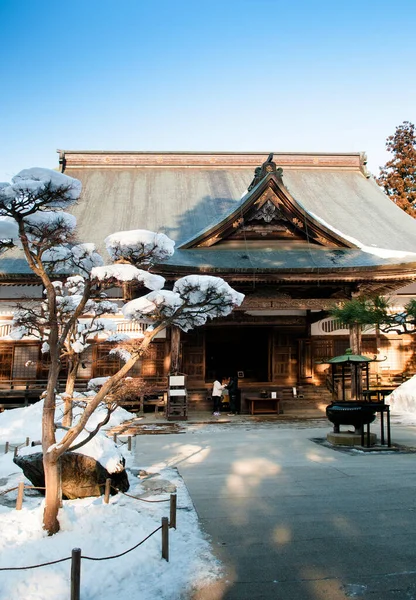 Światowe Dziedzictwo Choson Rozciągacz Hiraizumi Iwate Japonia Sala Modlitewna Świątyni — Zdjęcie stockowe