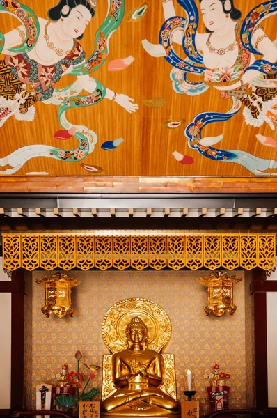 Junho 2014 Kawasaki Japão Bela Imagem Dourada Buda Templo Kawasaki — Fotografia de Stock