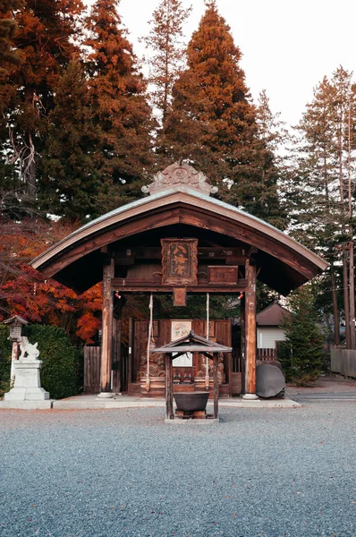 Dec 2018 Iwate Giappone Santuario Morioka Hachimangu Vecchio Padiglione Acqua — Foto Stock