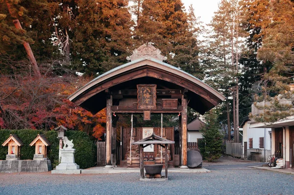 Dec 2018 Iwate Giappone Santuario Morioka Hachimangu Vecchio Padiglione Acqua — Foto Stock