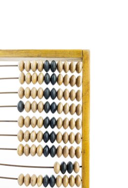 Ahşap abaküs. Eski ahşap abacus parlak arka plan üzerinde. Ahşap hesap makinesi.