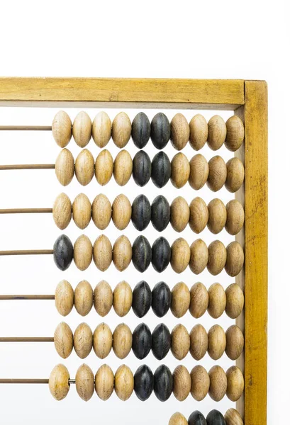 Trä Abacus Gammal Trä Abacus Ljus Bakgrund Trä Kalkylatorn — Stockfoto