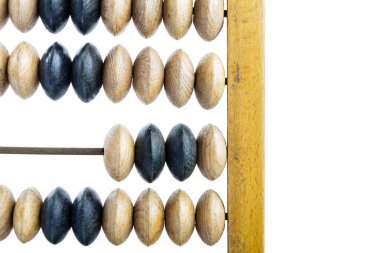 Ahşap abaküs. Eski ahşap abacus parlak arka plan üzerinde. Ahşap hesap makinesi.