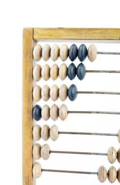 Ahşap abaküs. Eski ahşap abacus parlak arka plan üzerinde. Ahşap hesap makinesi.