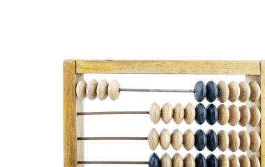 Ahşap abaküs. Eski ahşap abacus parlak arka plan üzerinde. Ahşap hesap makinesi.