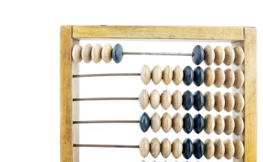 Ahşap abaküs. Eski ahşap abacus parlak arka plan üzerinde. Ahşap hesap makinesi.