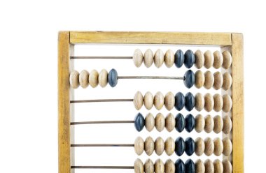 Ahşap abaküs. Eski ahşap abacus parlak arka plan üzerinde. Ahşap hesap makinesi.