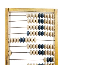 Ahşap abaküs. Eski ahşap abacus parlak arka plan üzerinde. Ahşap hesap makinesi.