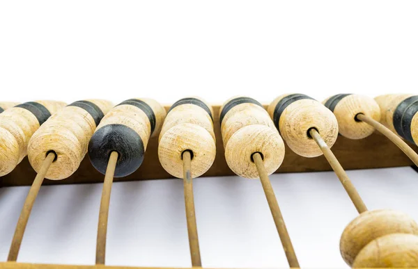 Houten Abacus Oude Houten Abacus Lichte Achtergrond Houten Rekenmachine — Stockfoto