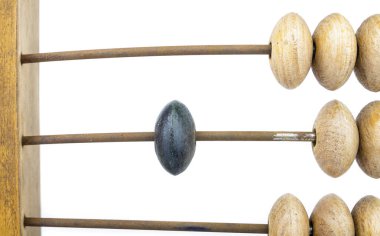 Parlak zemin üzerine eski ahşap abacus.