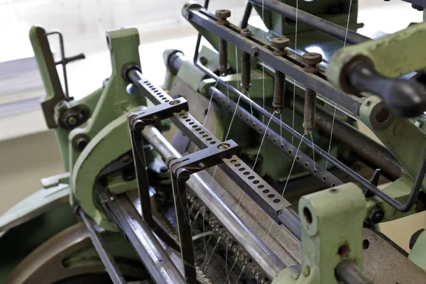 Machine for stitching book pages. Elements of the machine. — Stock Photo, Image