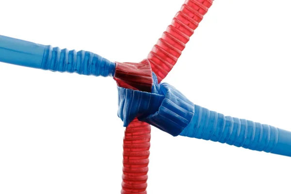 Plastic rietjes. Knoop. — Stockfoto