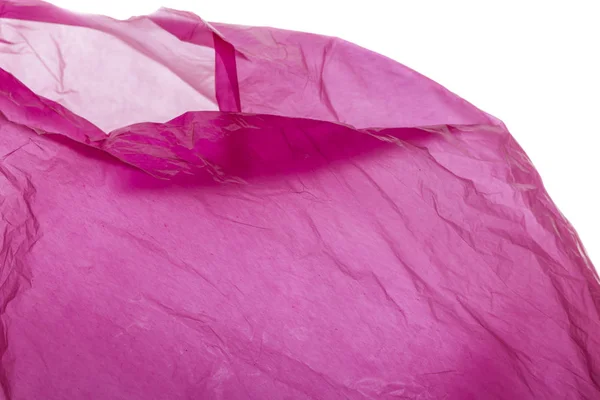 Roze plastic boodschappentas op wit. — Stockfoto