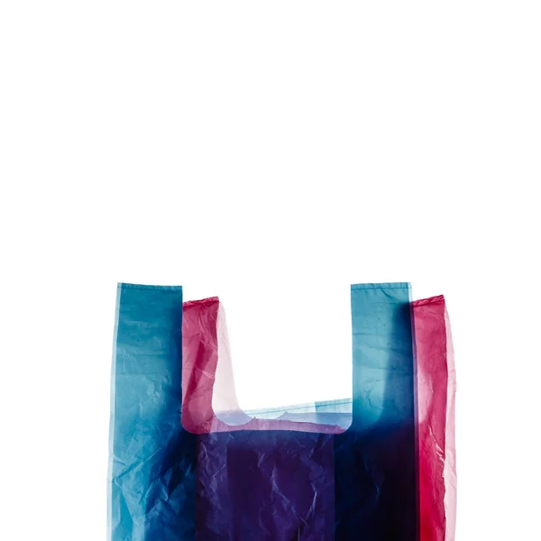 白色的两个塑料购物袋. — 图库照片