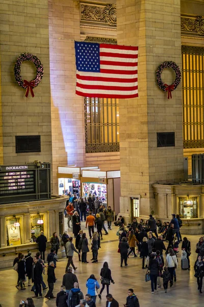 New York Décembre 2017 Banlieusards Toristes Grand Central Terminal New — Photo