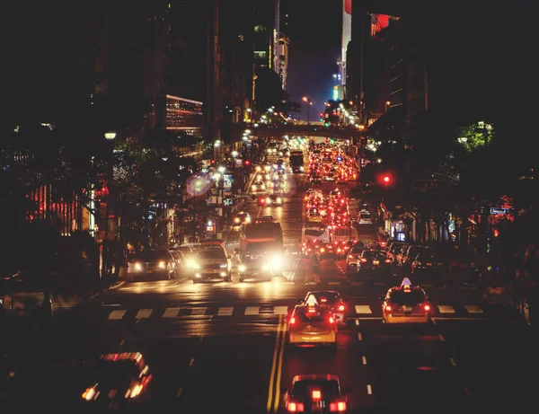 Tráfego Hora Ponta Ocupado Nova York 42Nd Street — Fotografia de Stock