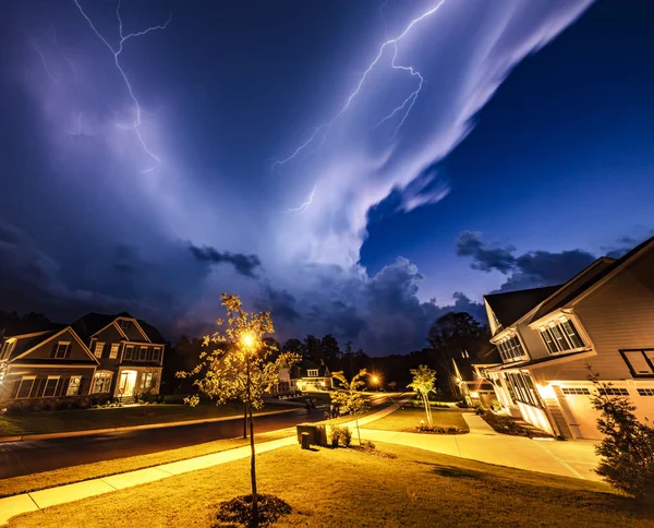 Lightning Storm Front Rechtenvrije Stockfoto's